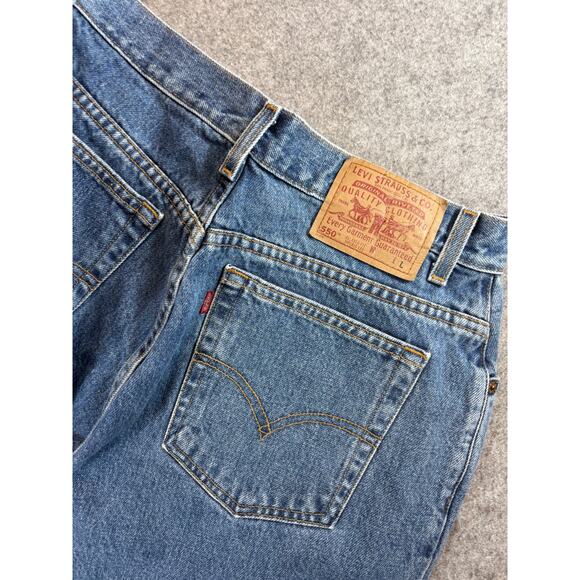 Levis 550 Jeans Womens Size 16 Blue Relaxed Fit Tapered Leg Streetwear Red Tab - Picture 6 of 9